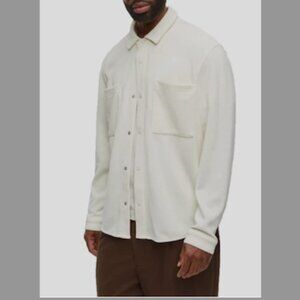 Mode of One Men's Long Sleeve Knit Snap Front Shirt Vanilla Size  XL